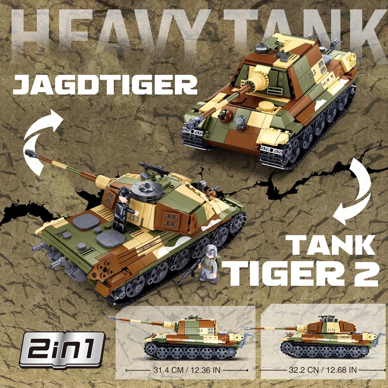 Set de Construcción Tanque Tiger II Sluban 930 PCS 2 en 1