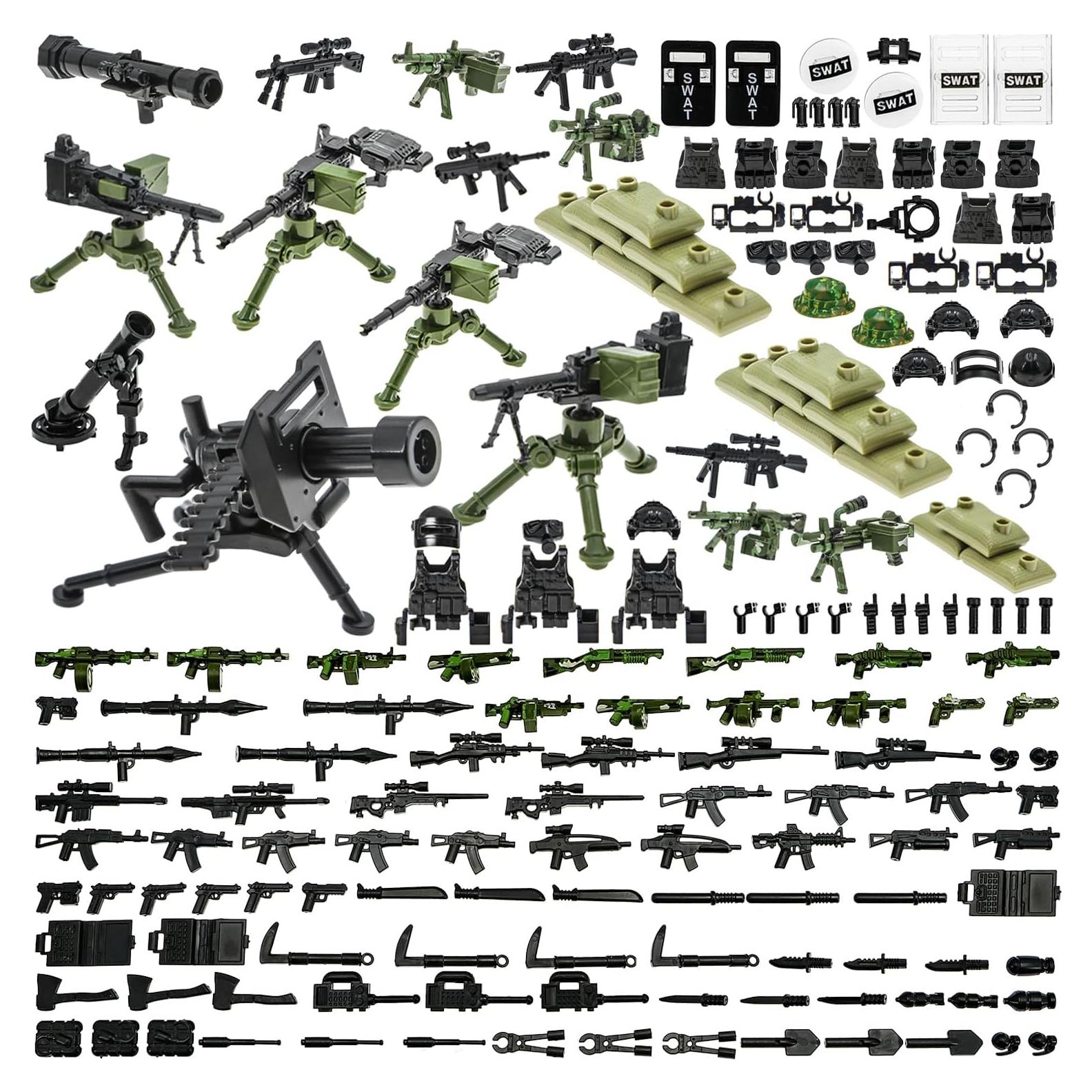 130 Piezas Accesorios Militares BloxBrix para Figuras de Soldados