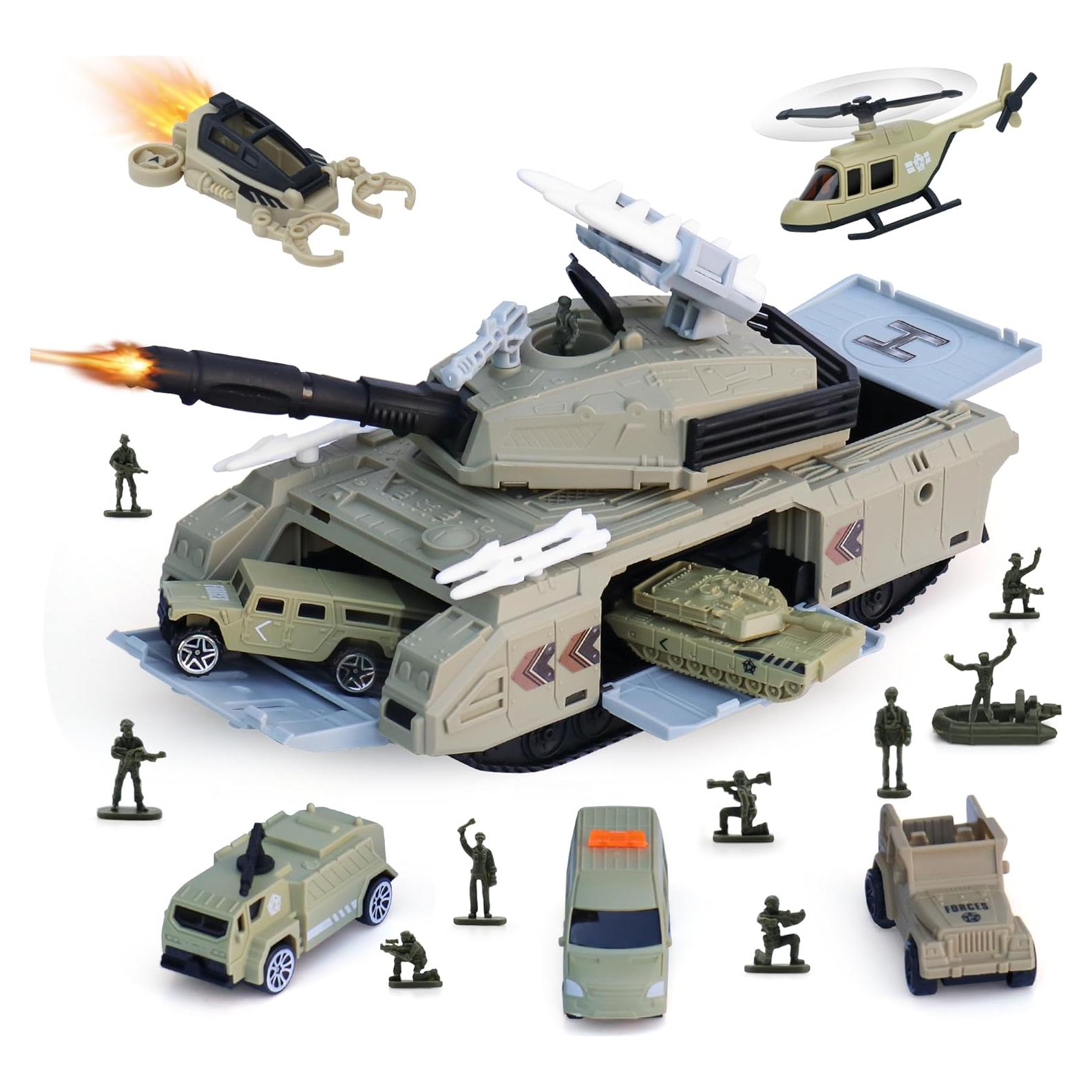 Conjunto de Juguetes de Tanque Militar XDUOYJOY 10 Vehículos