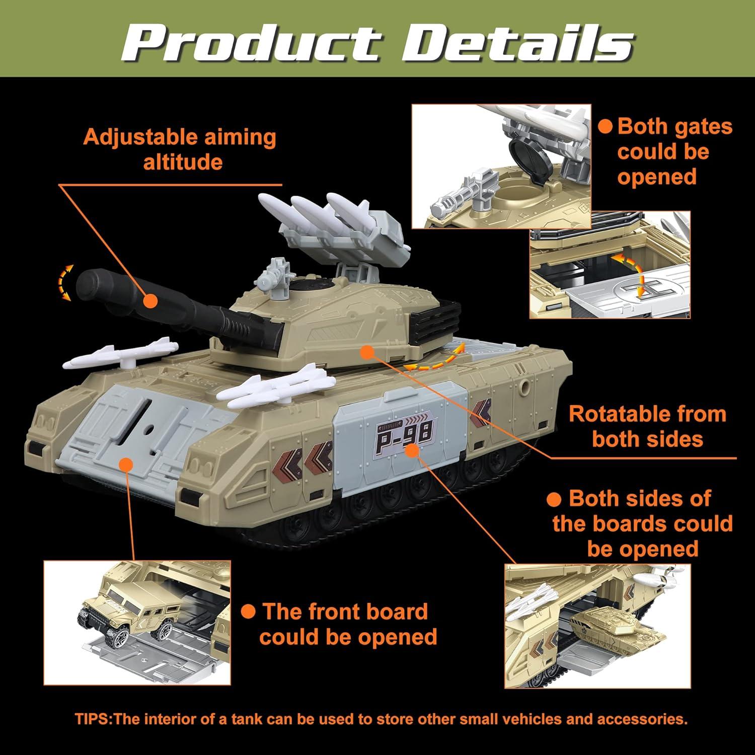 Conjunto de Juguetes de Tanque Militar XDUOYJOY 10 Vehículos