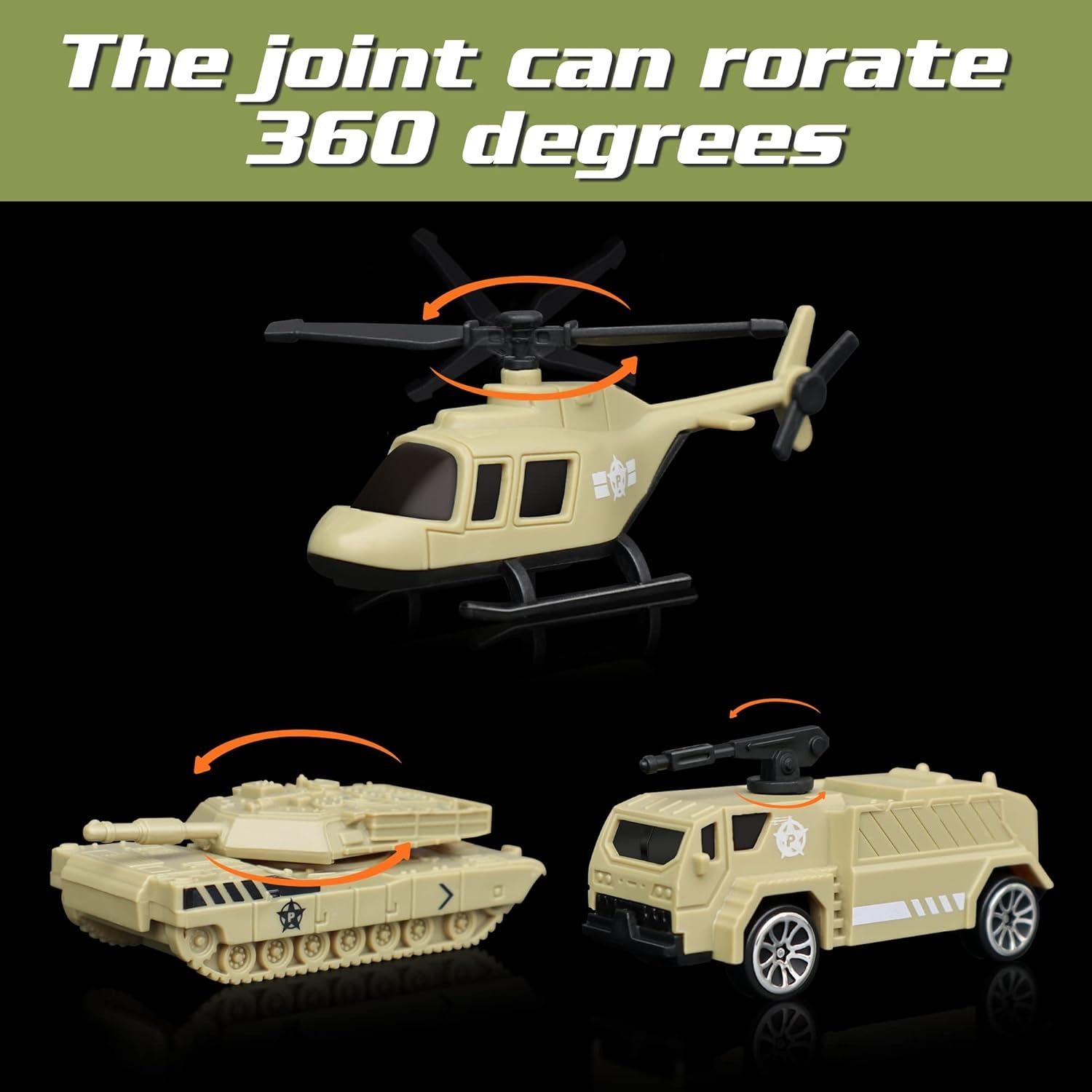 Conjunto de Juguetes de Tanque Militar XDUOYJOY 10 Vehículos