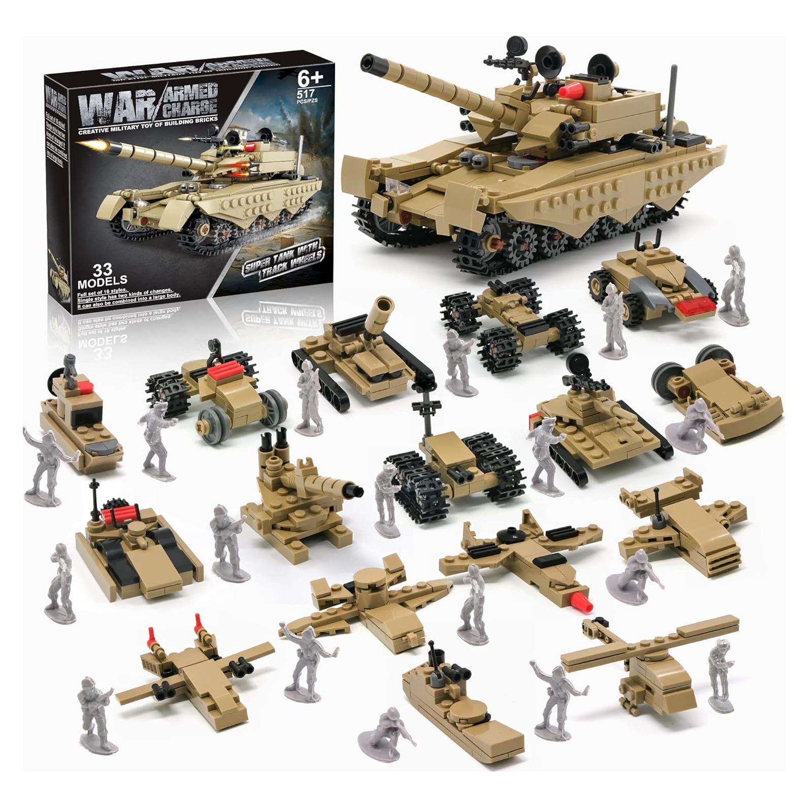 Juego de Bloques de Construcción KAZI Tanque Militar 517 Piezas