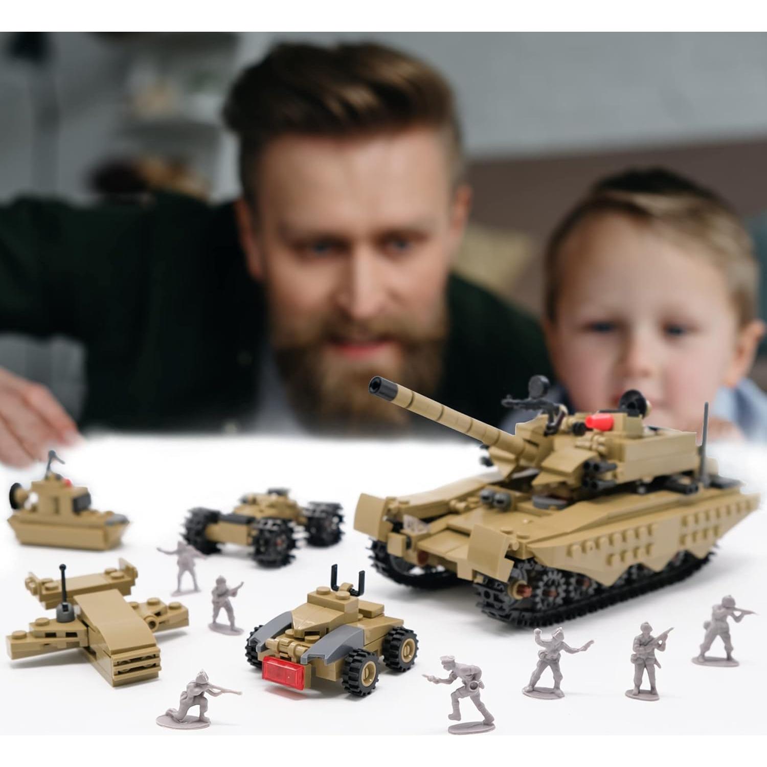 Juego de Bloques de Construcción KAZI Tanque Militar 517 Piezas