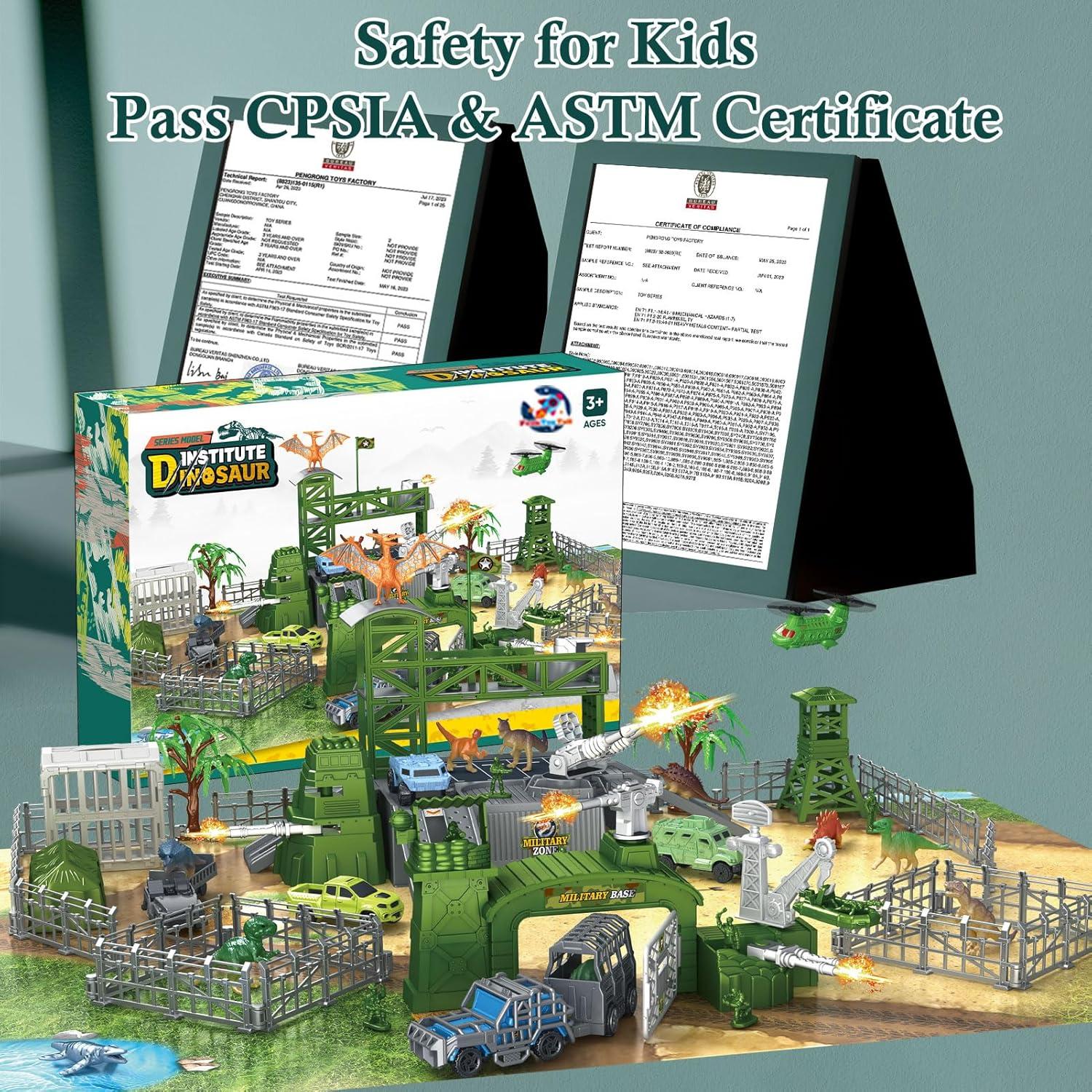 Juego de Batalla de Dinosaurios Militares Frontoytall 56 Piezas