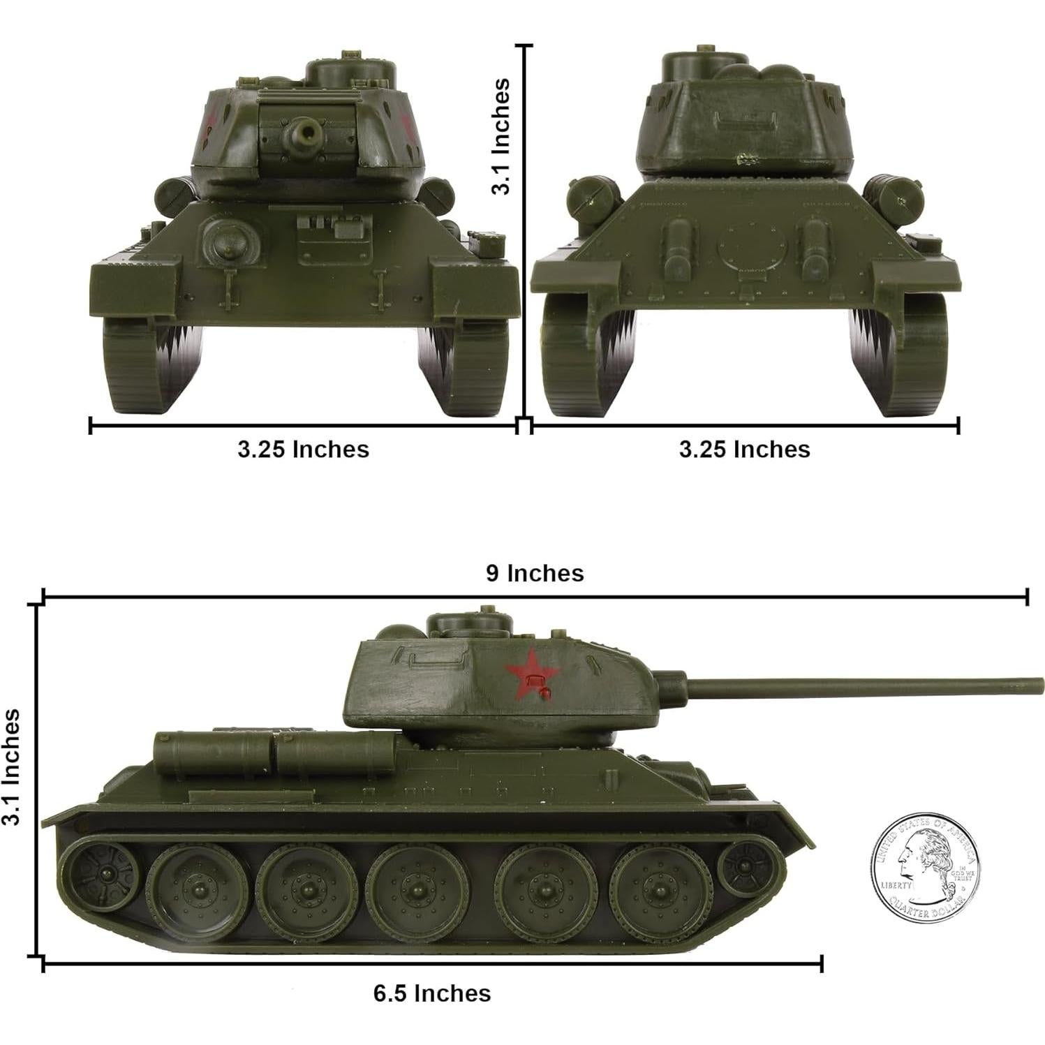 Tanque Soviético T-34 BMC Toys 1:40 Verde Oliva