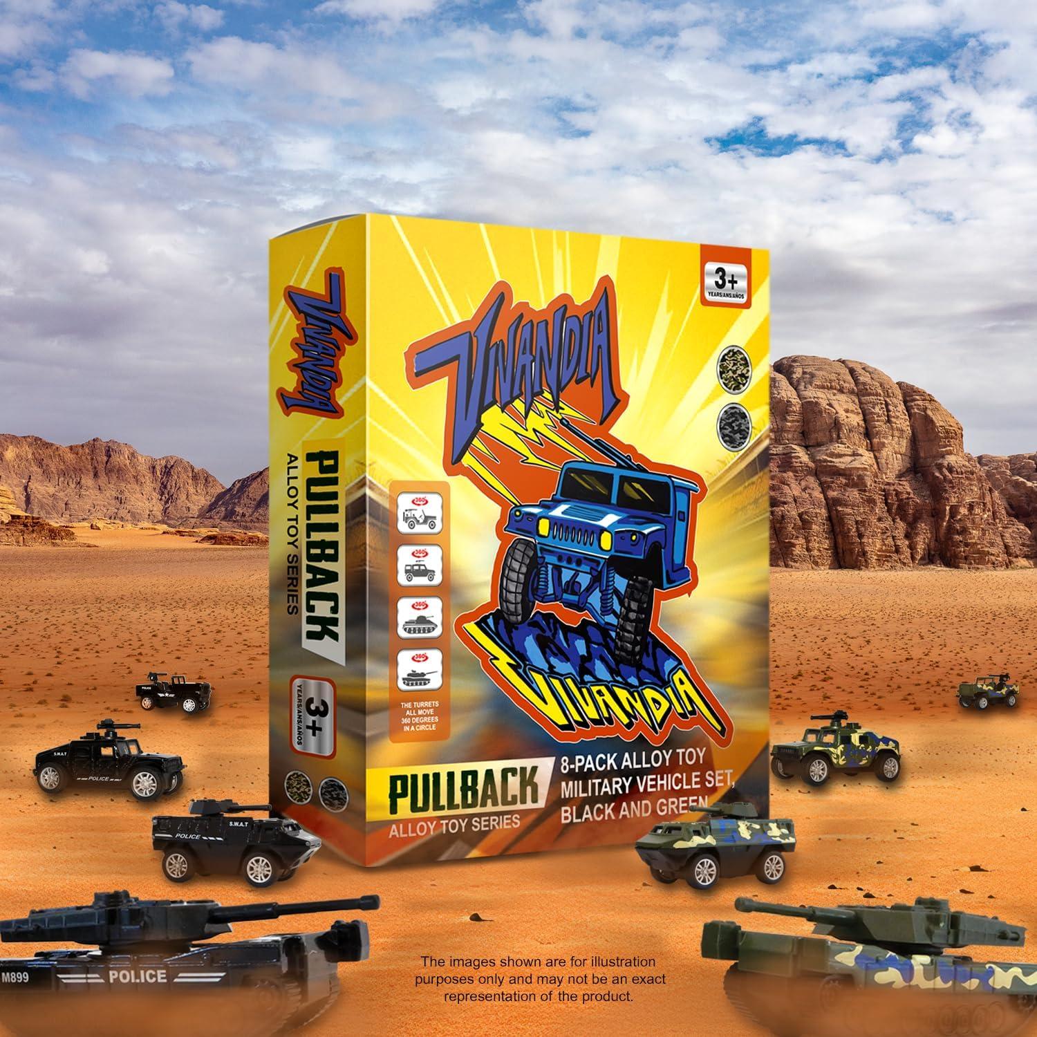 Paquete de 8 Vehículos de Juguete Militares y SWAT - Metal