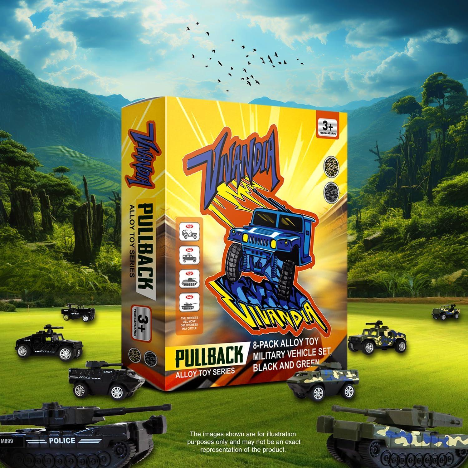 Paquete de 8 Vehículos de Juguete Militares y SWAT - Metal