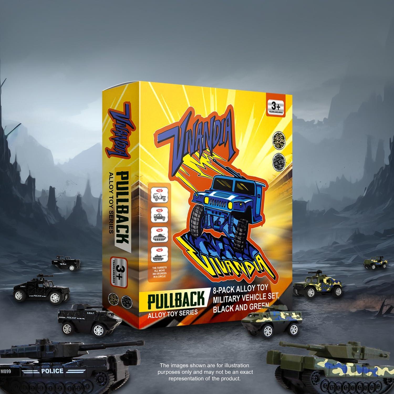 Paquete de 8 Vehículos de Juguete Militares y SWAT - Metal