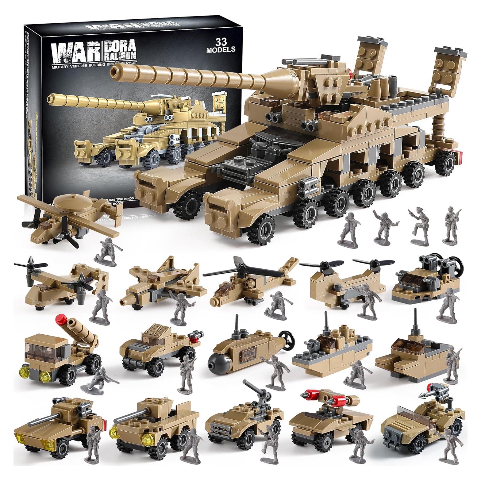 Juguete de Construcción Militar KAZI 33 en 1 con Soldados