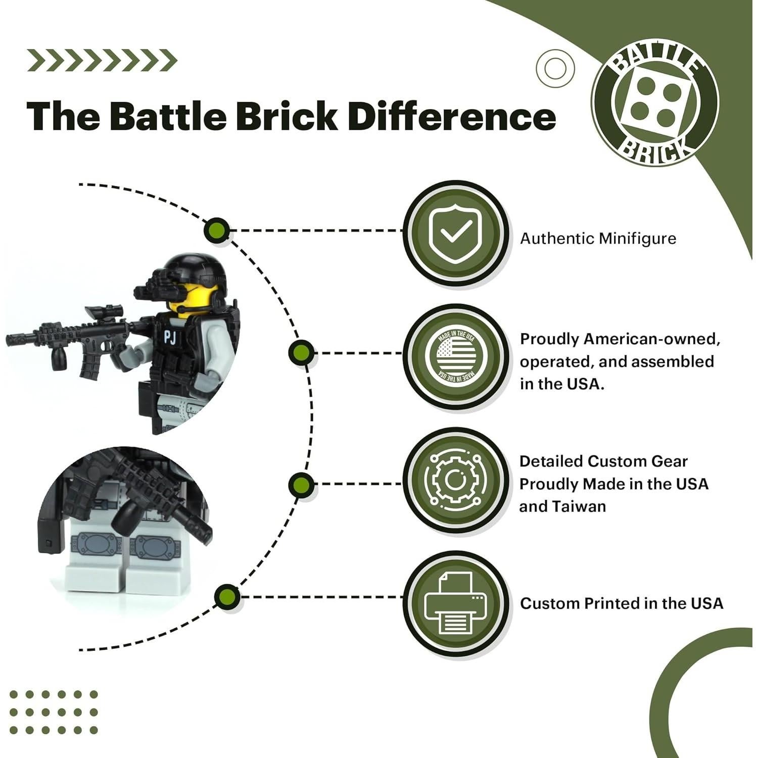 Minifigura Militar PJ Comando de Rescate Battle Brick 4.45 cm