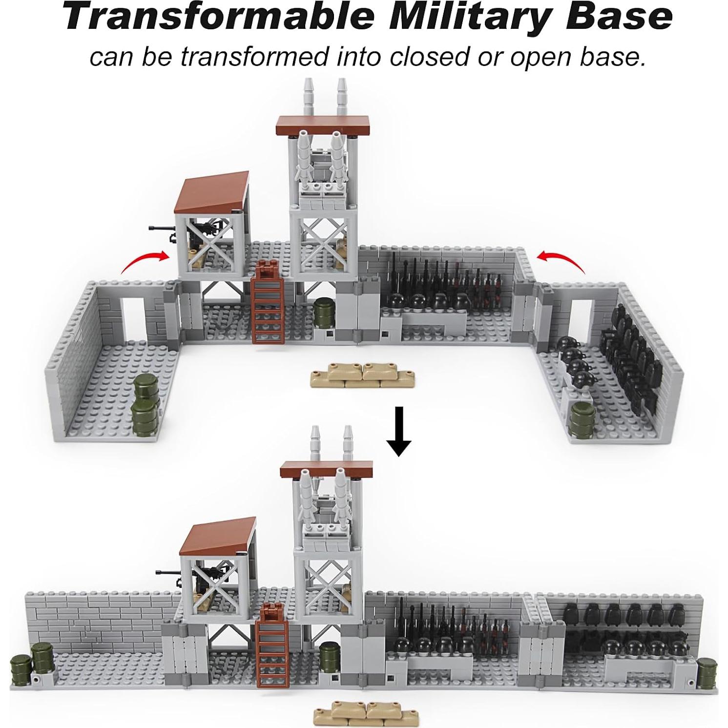 Juego de Bloques de Construcción Militar WX 389 Piezas Base Defensa