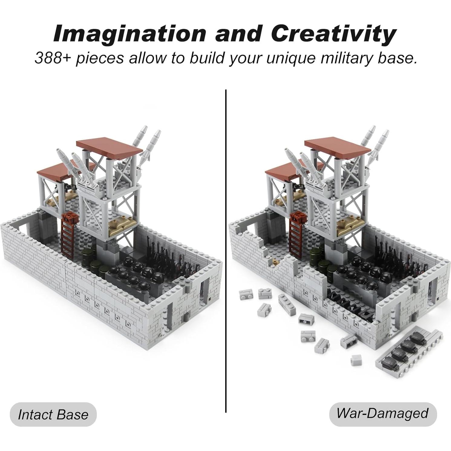 Juego de Bloques de Construcción Militar WX 389 Piezas Base Defensa