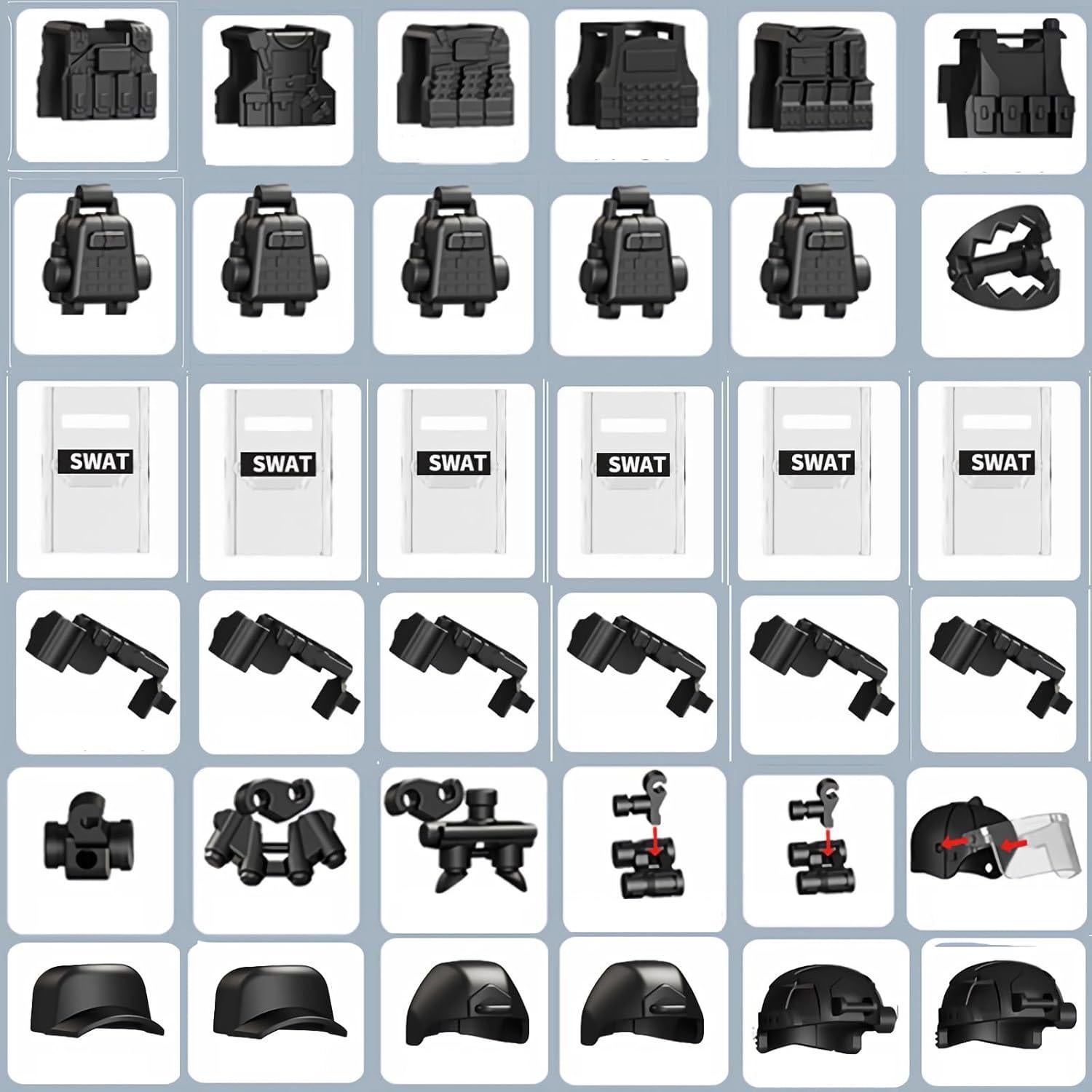Bloques de Construcción Militar FANLANTEE 568 Pcs Armas SWAT