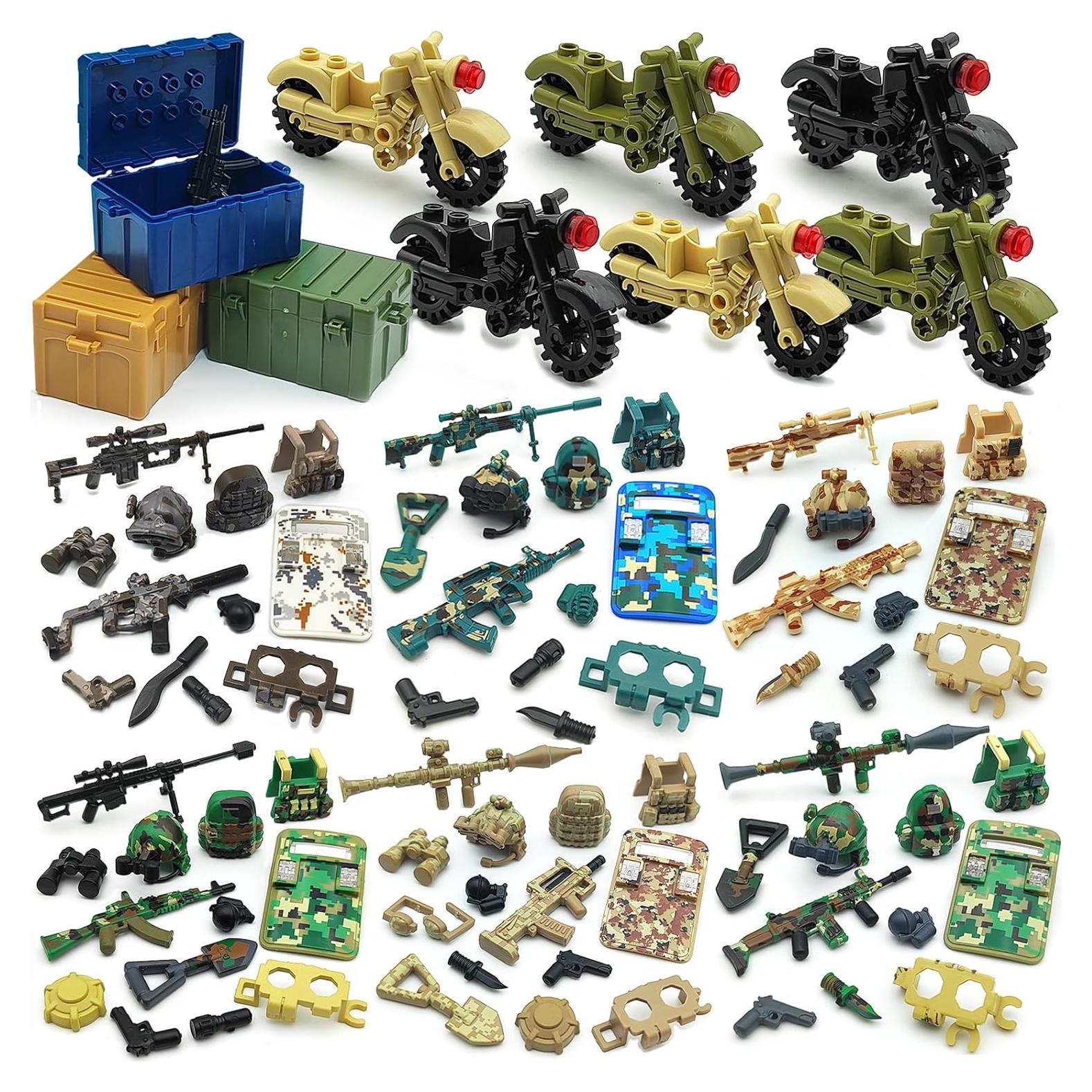 Kit de Accesorios Militares Sendhjurf - 6 Minifiguras y Armas