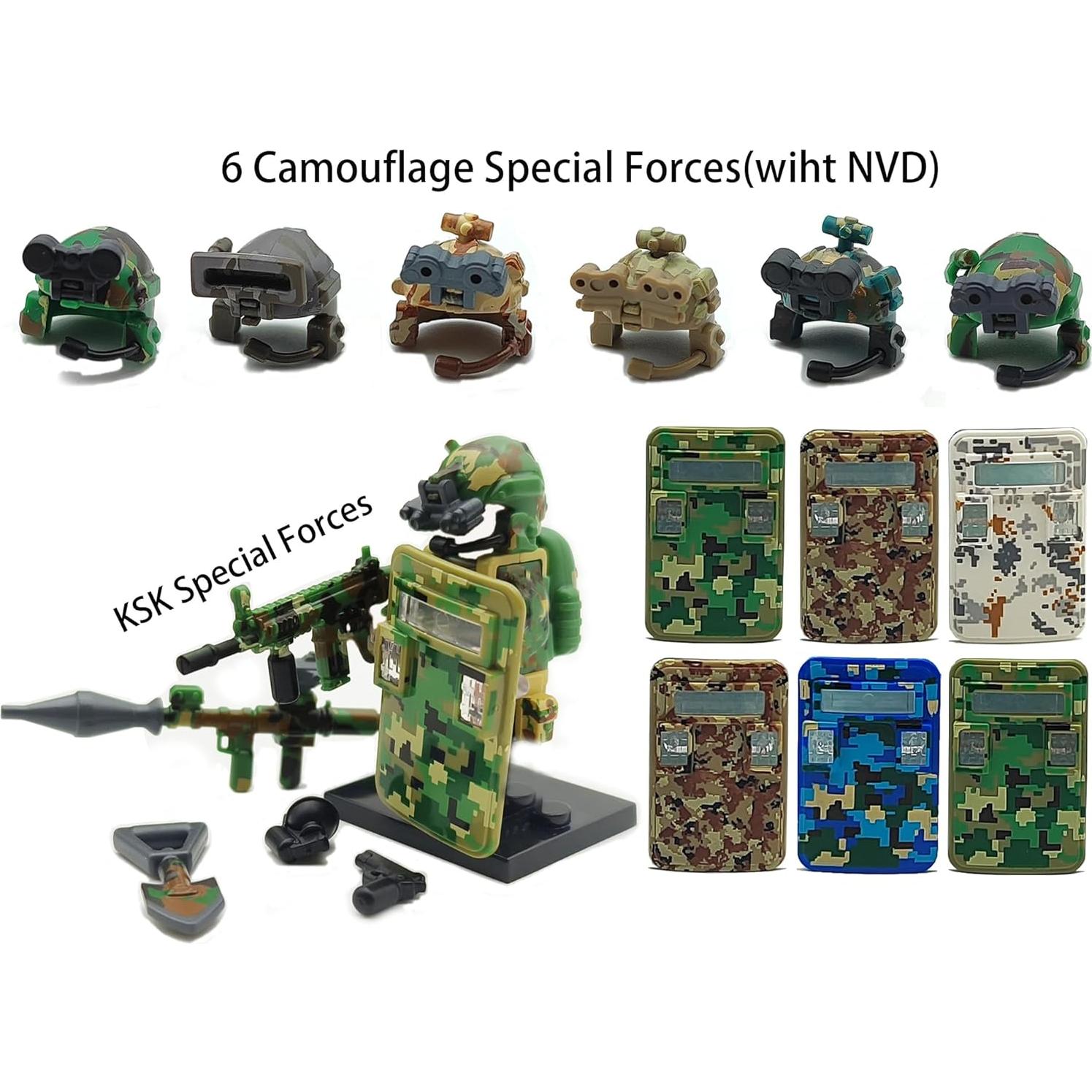 Kit de Accesorios Militares Sendhjurf - 6 Minifiguras y Armas