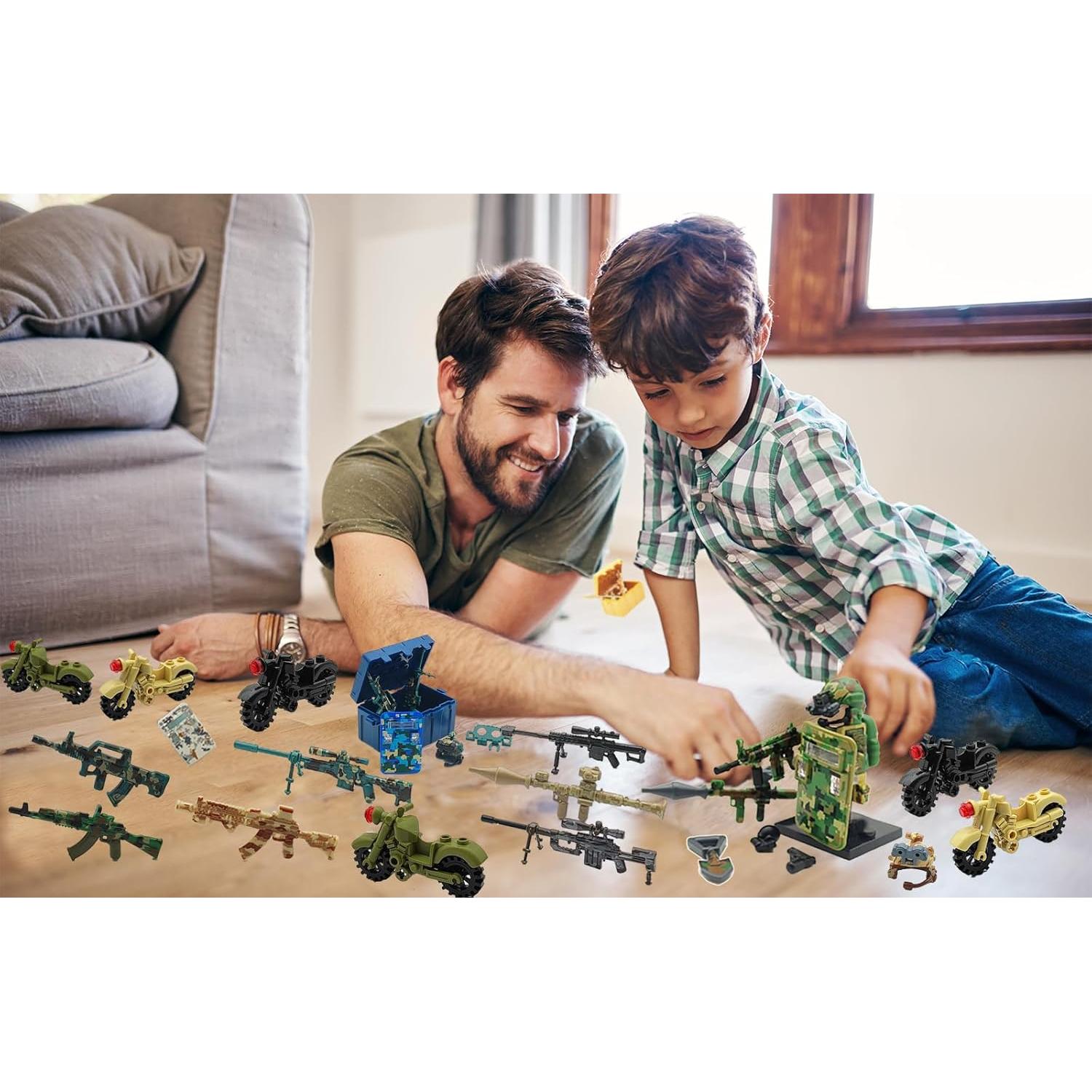 Kit de Accesorios Militares Sendhjurf - 6 Minifiguras y Armas