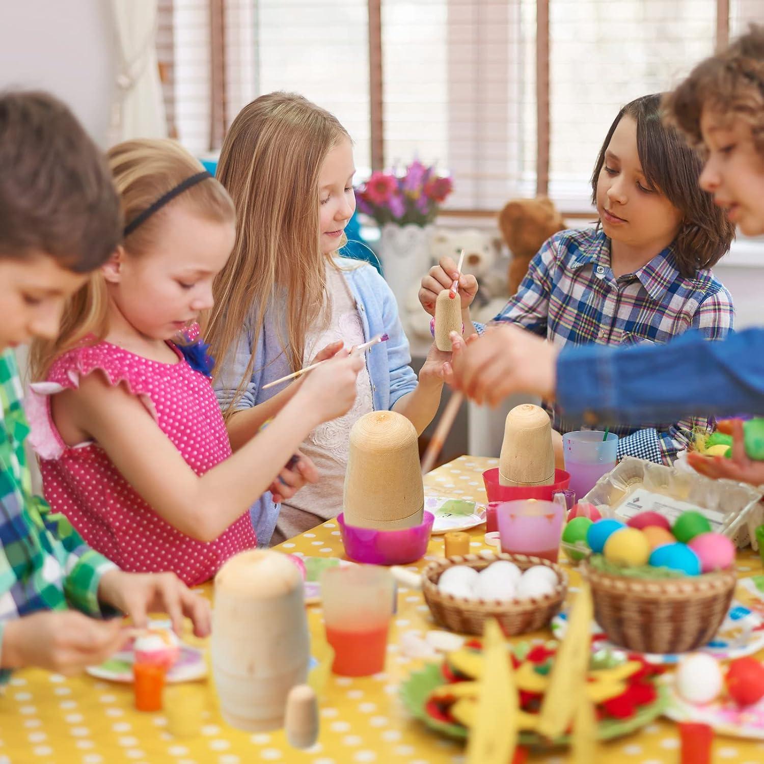2 Juegos de Muñecas Rusas de Madera Sin Pintar 11.4 cm