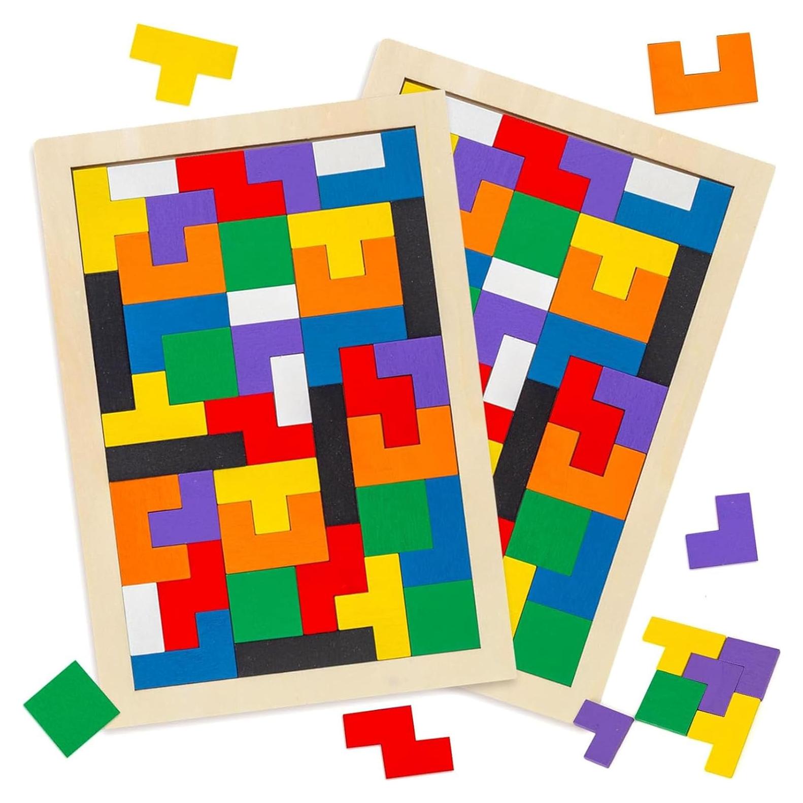 Rompecabezas de Bloques de Madera 3 Nutrias 2 Juegos Educativos