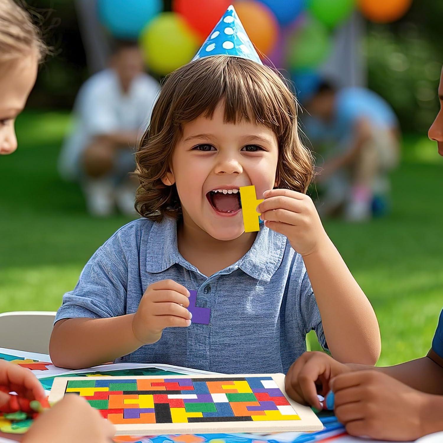 Rompecabezas de Bloques de Madera 3 Nutrias 2 Juegos Educativos