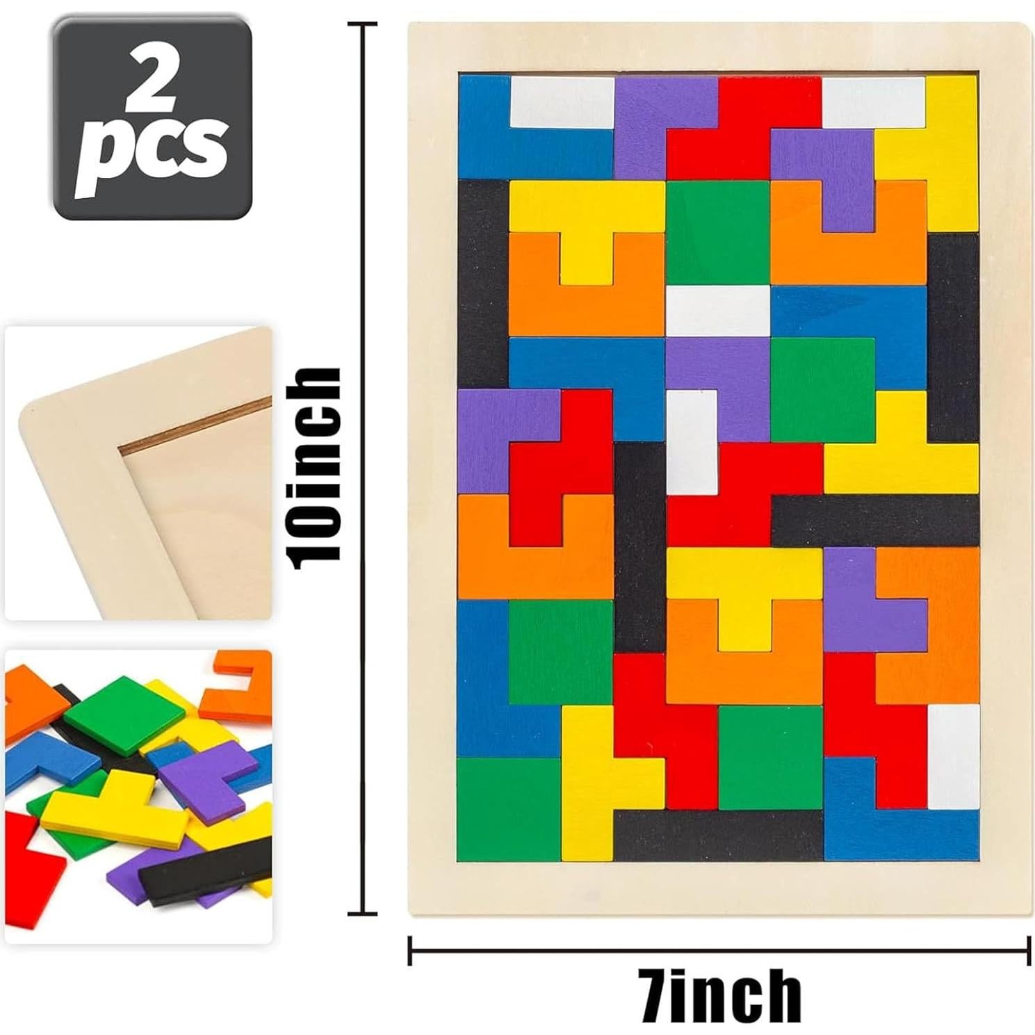 Rompecabezas de Bloques de Madera 3 Nutrias 2 Juegos Educativos