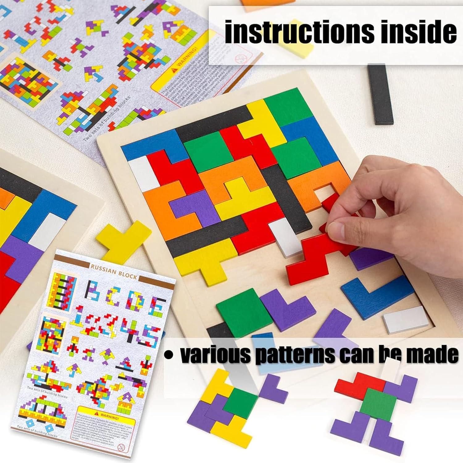 Rompecabezas de Bloques de Madera 3 Nutrias 2 Juegos Educativos