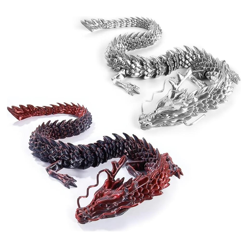 2 Dragones Impresos en 3D WUQIREN 30 cm Articulados