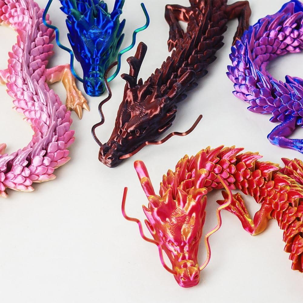 2 Dragones Impresos en 3D WUQIREN 30 cm Articulados