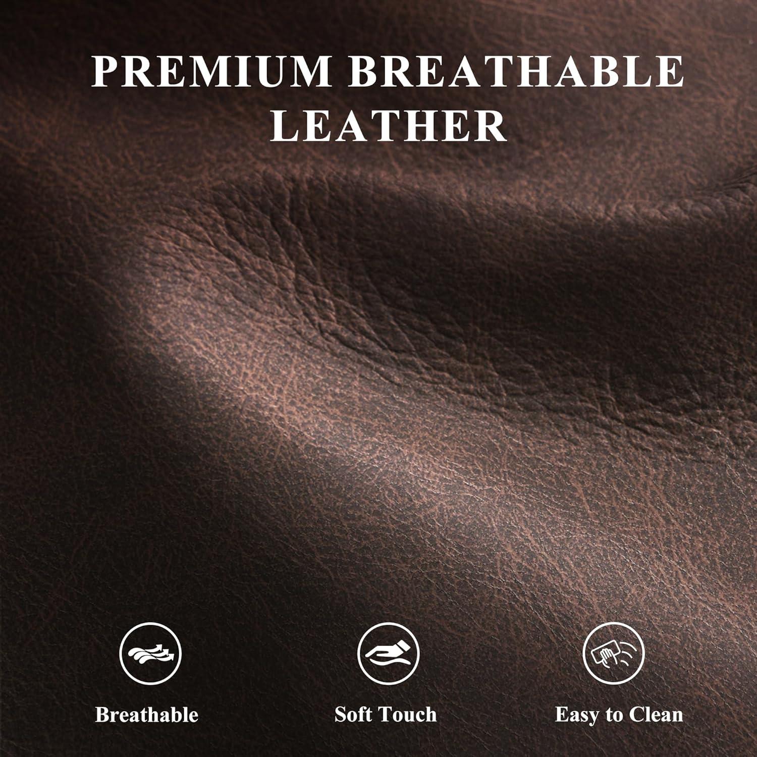 Otomana Cuadrada de Cuero COLAMY con Tapa Reversible - 46x46 cm