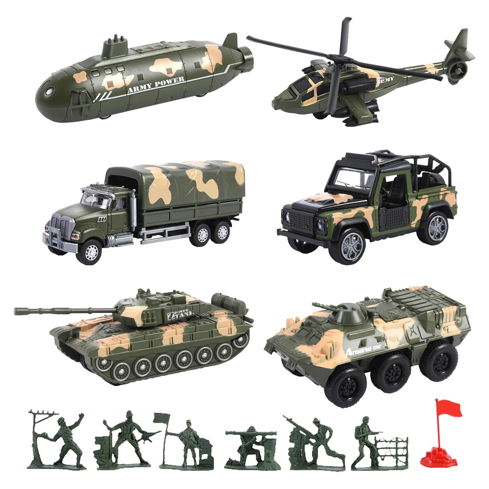 Conjunto de Juguetes Militares OTONOPI 6 Vehículos Retroceso