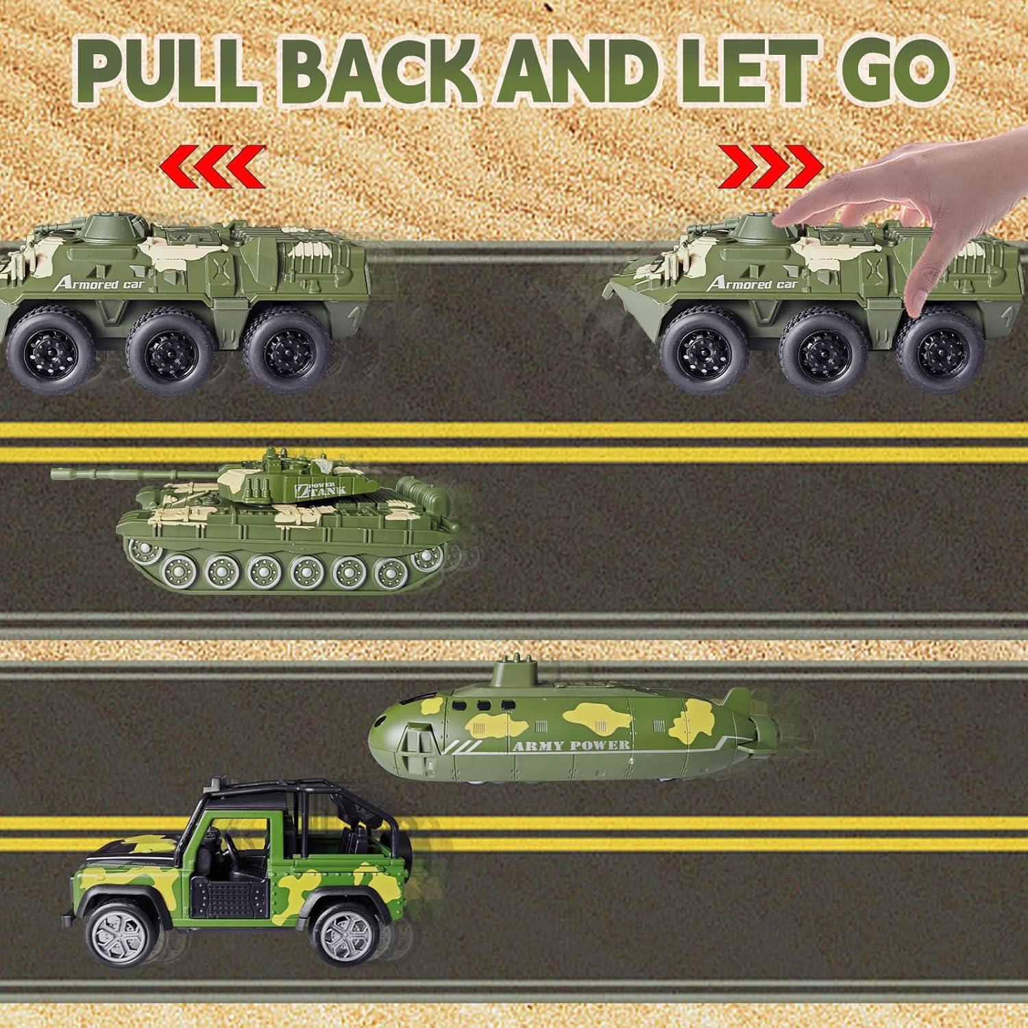 Conjunto de Juguetes Militares OTONOPI 6 Vehículos Retroceso