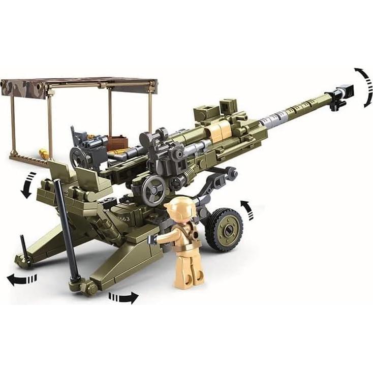 Set de Construcción Militar General Jim 155mm Artillería 258 Piezas