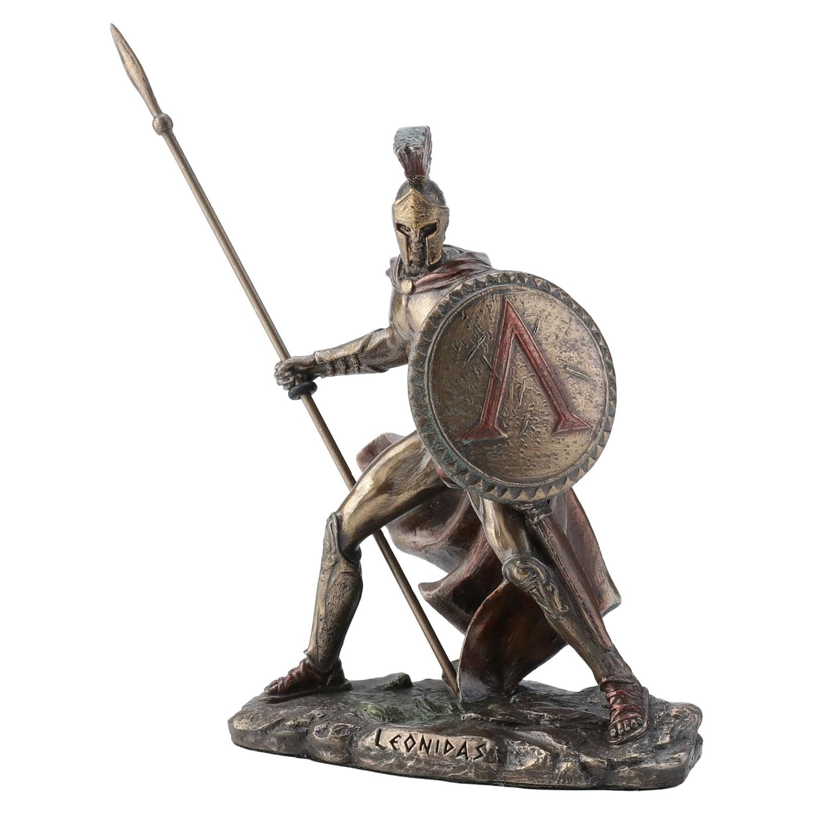 Figurita Guerrero Espartano Leonidas Veronese 10.16 cm Resina Bronce
