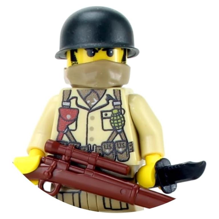 Minifigura Coleccionable Francotirador Ejército EE. UU. WWII 4.06cm