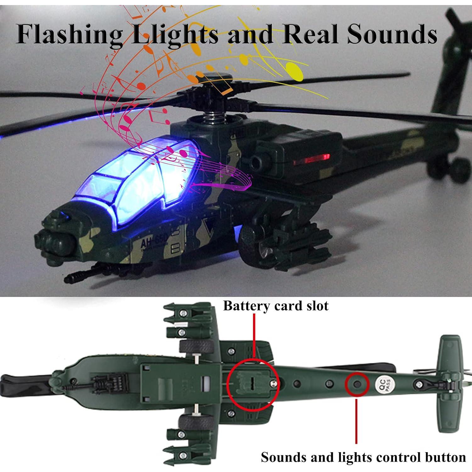 Helicóptero Militar OTONOPI con Luces y Sonidos - 22.1 cm
