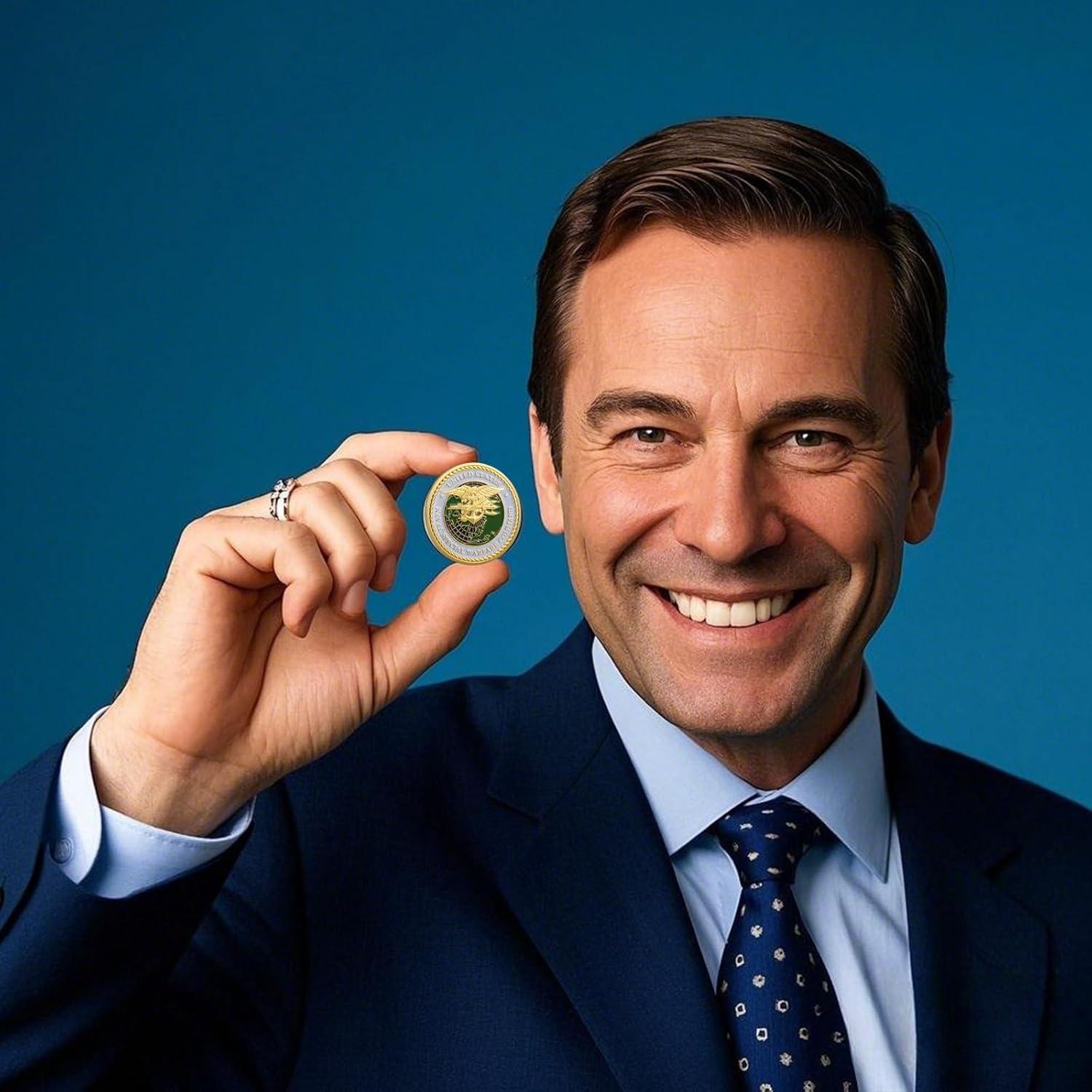 Moneda Conmemorativa Navy SEALs WRFLC - 39.87g, 3.99cm