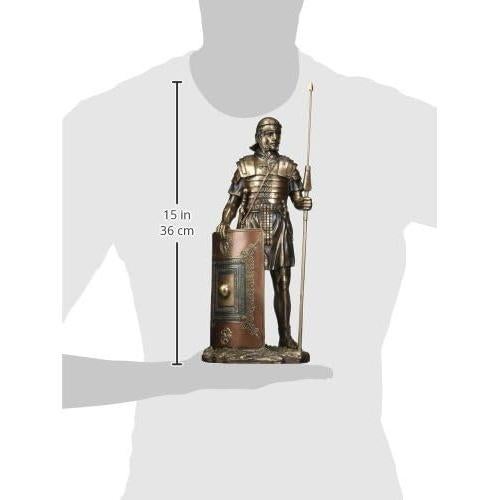 Figura de Soldado Romano 36.4 cm Bronce Frío con Jabalina