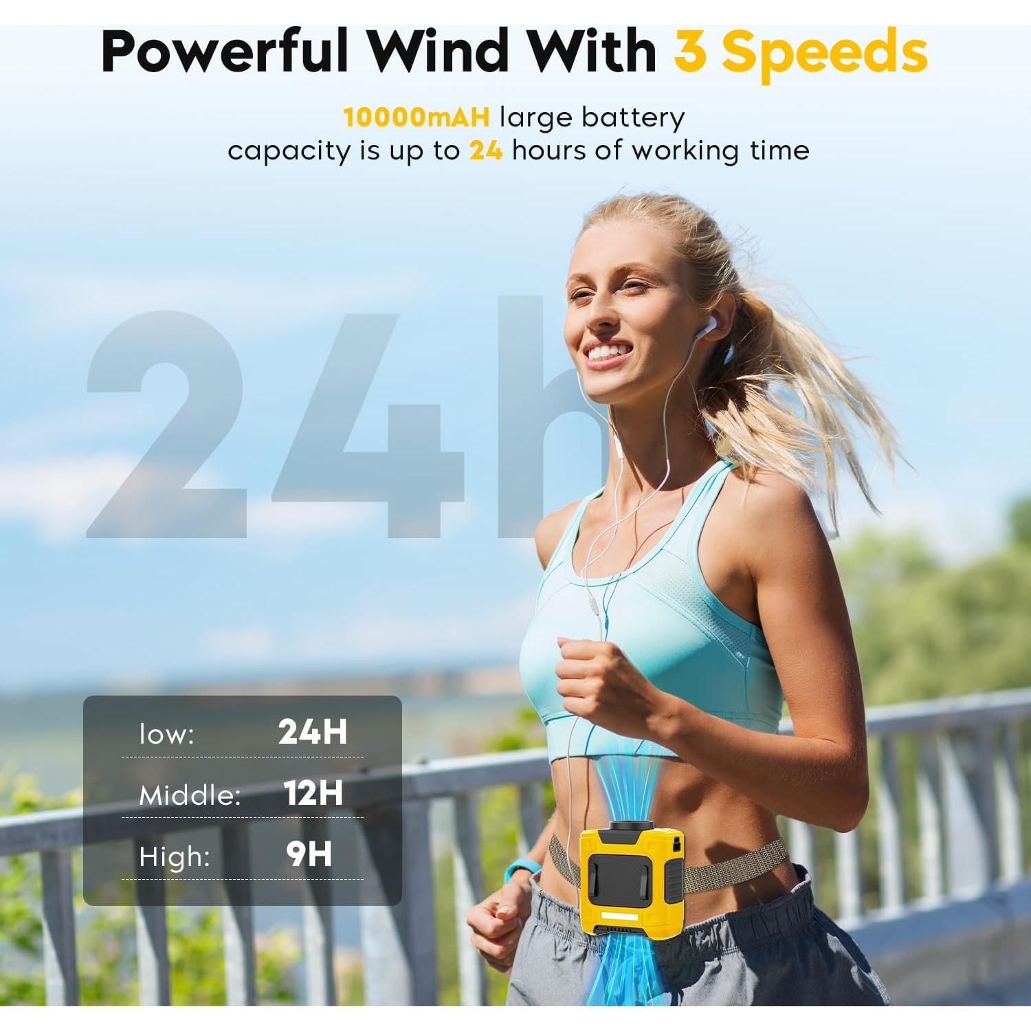 Ventilador Portátil LOUISWARE FS-30 10000mAh 3 Velocidades