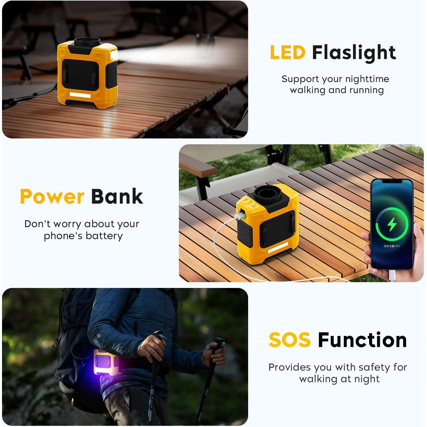 Ventilador Portátil LOUISWARE FS-30 10000mAh 3 Velocidades