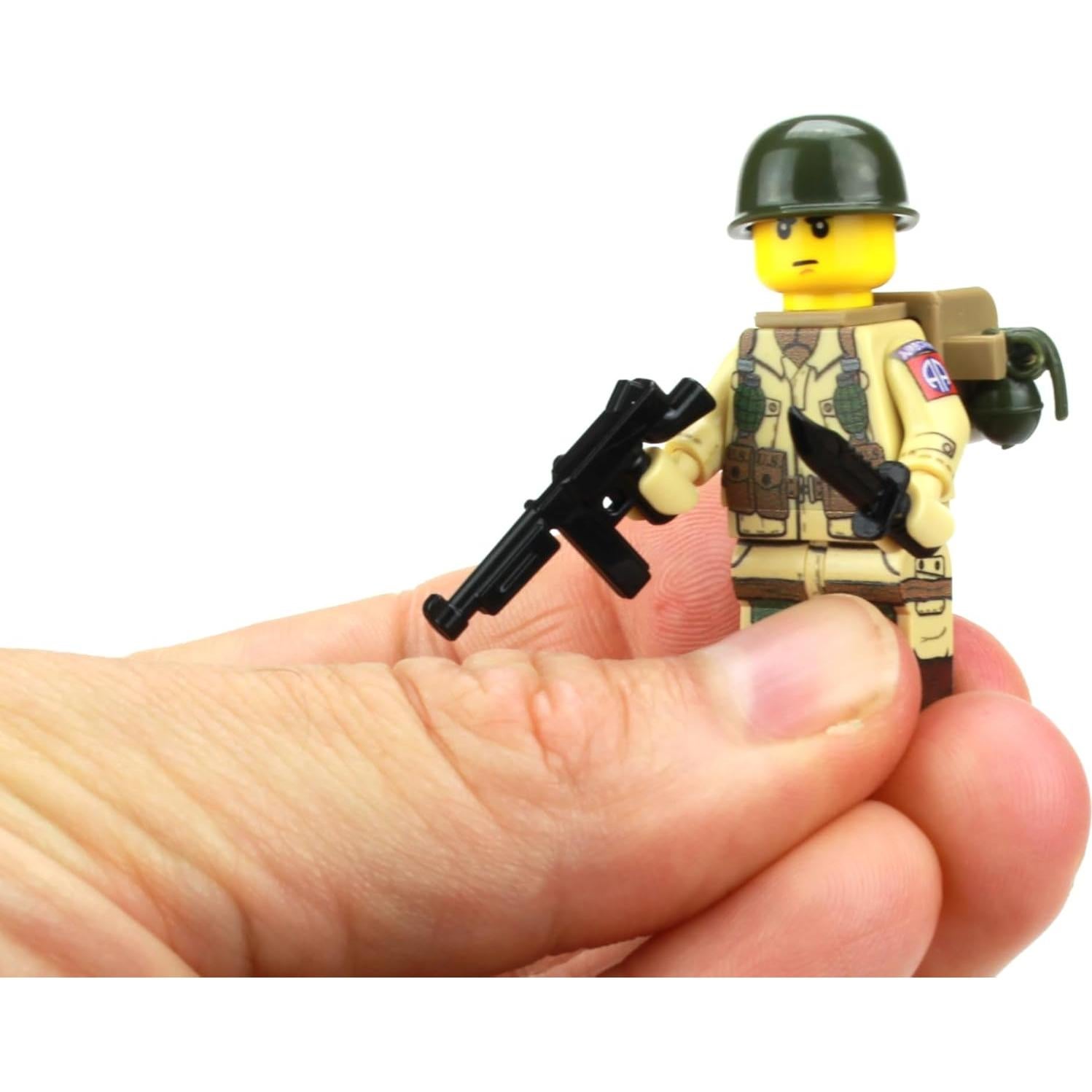 Minifigura Paracaidista Ejército EE. UU. WW2 82ª Aerotransportada Battle Brick