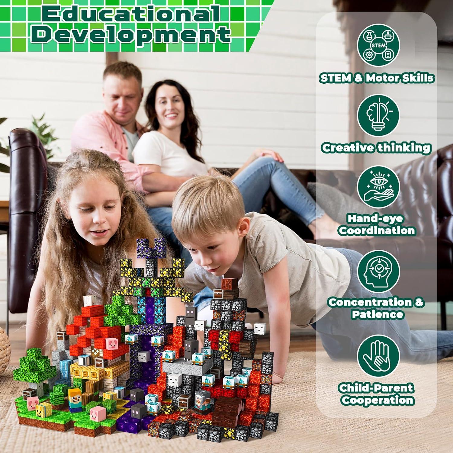 150 Bloques Magnéticos Magneverse para Niños 3 a 12 Años