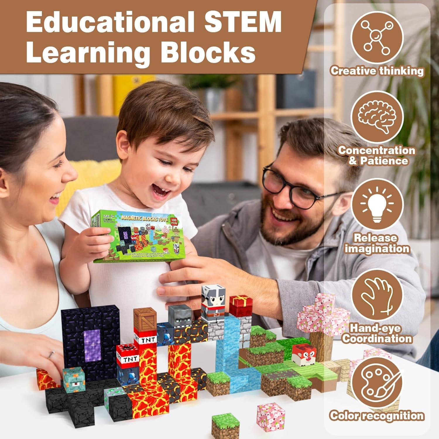 Set de Bloques Magnéticos 100PCS YuanPing - Juego STEM 3+