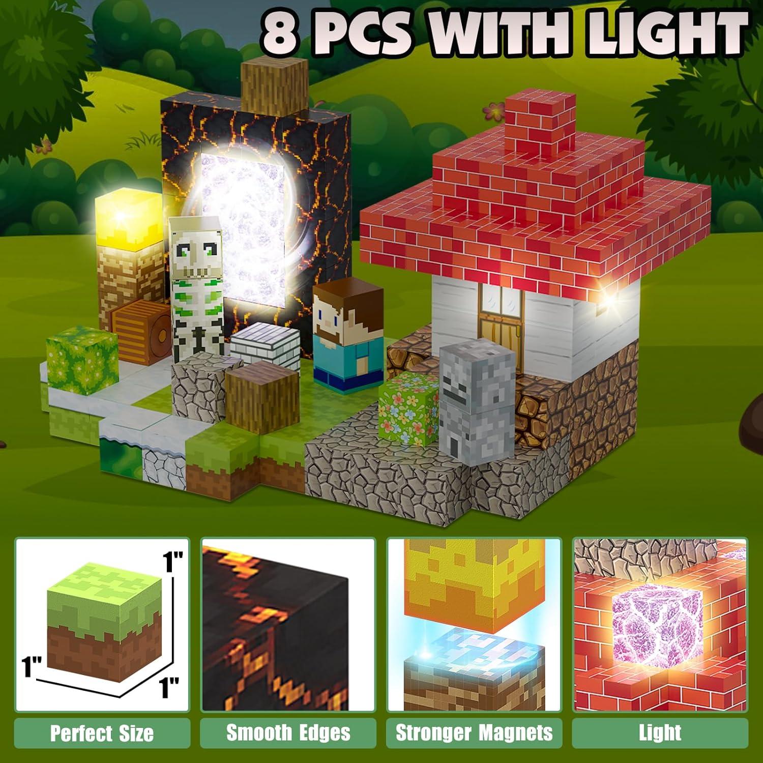 Juego de Bloques Magnéticos AIDYVOI 200PCS con Luz 3D