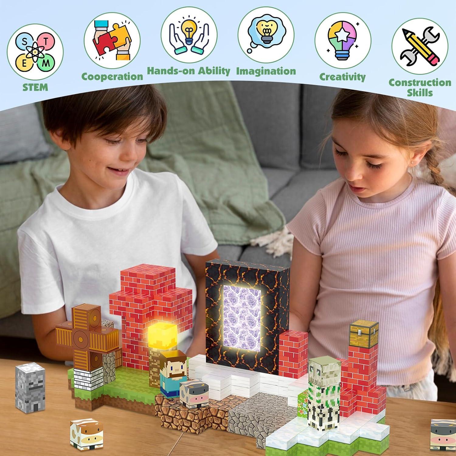 Juego de Bloques Magnéticos AIDYVOI 200PCS con Luz 3D