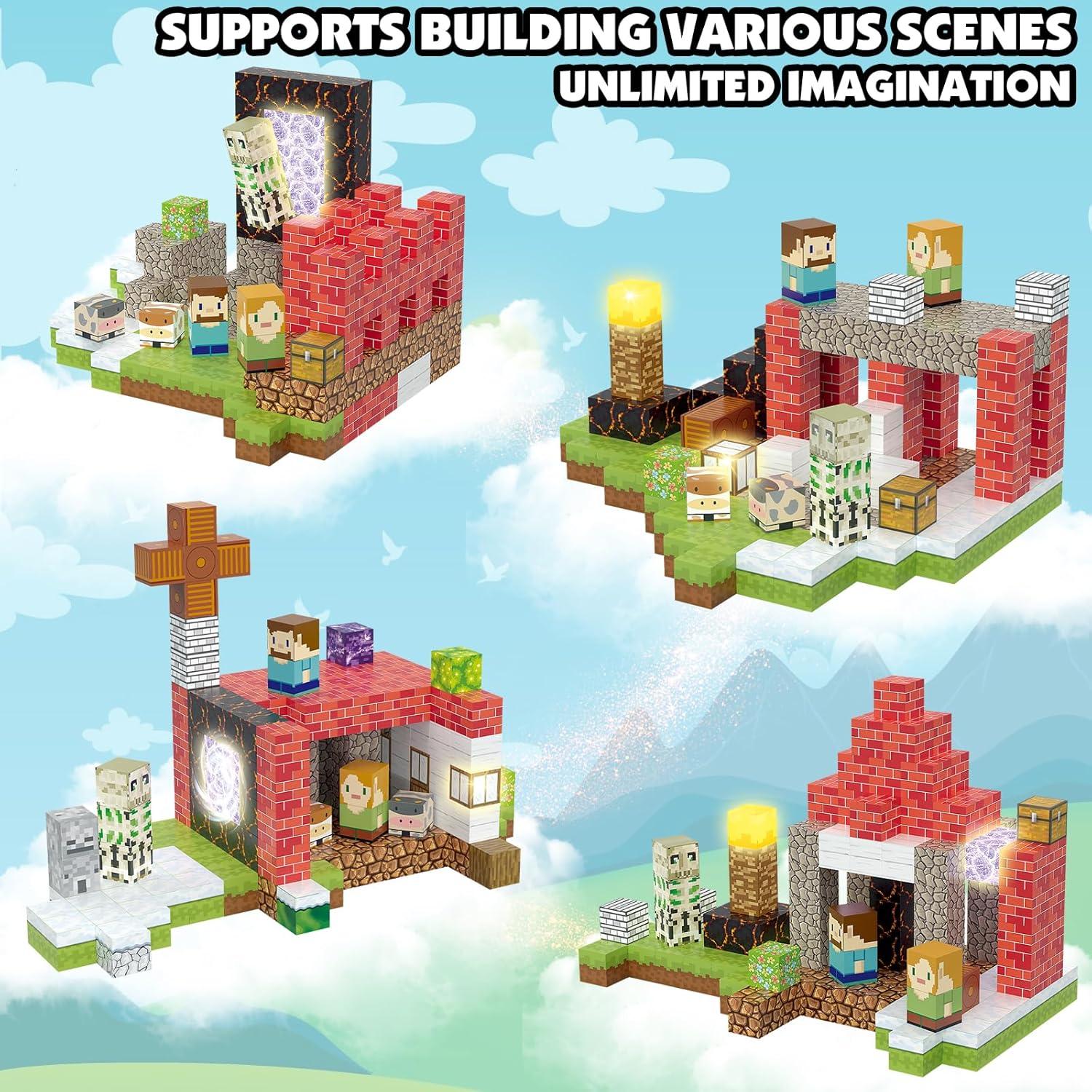 Juego de Bloques Magnéticos AIDYVOI 200PCS con Luz 3D