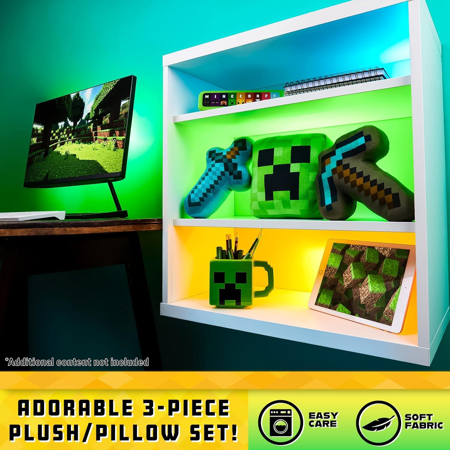 Conjunto de Peluches Minecraft Bioworld - 3 Figuras 20 cm