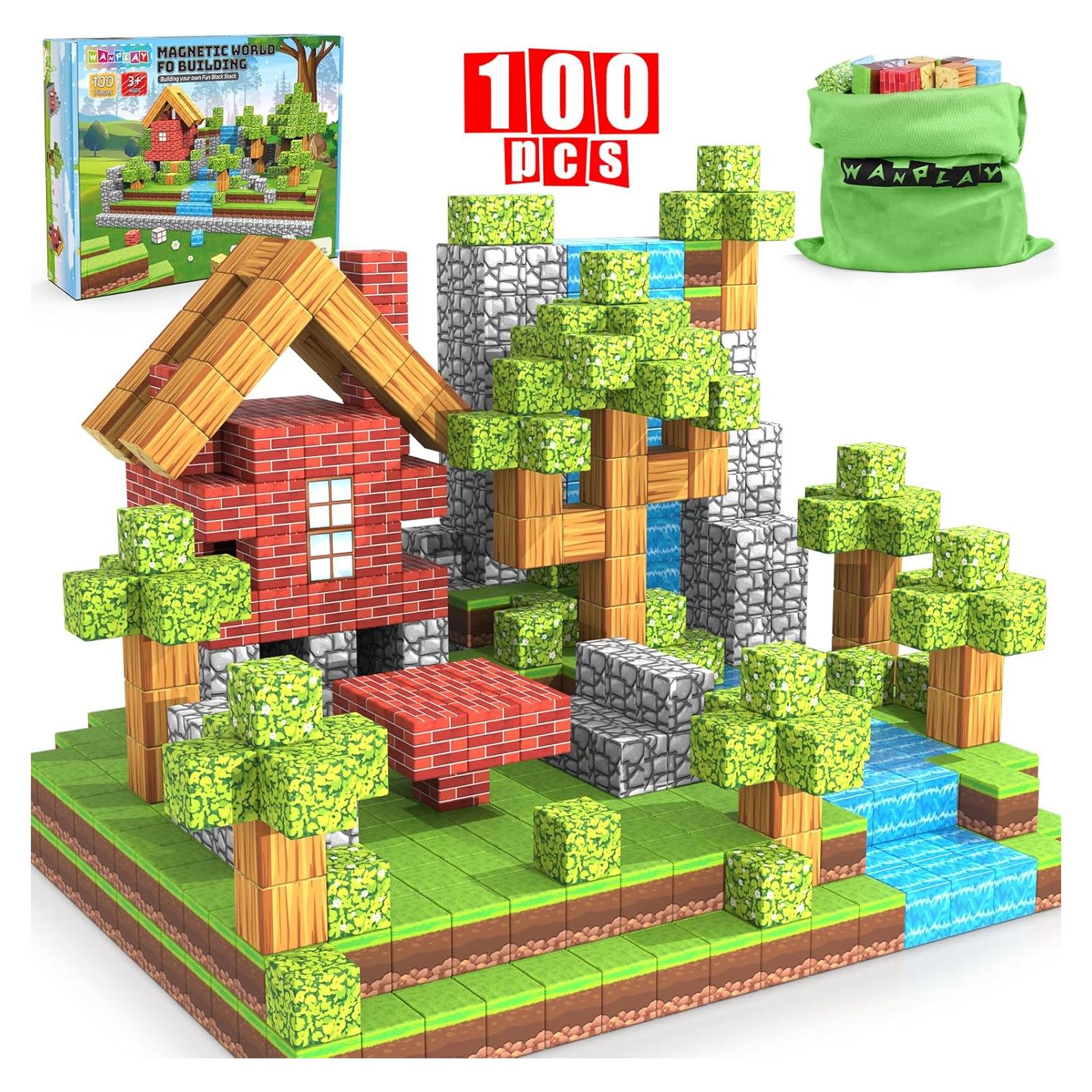 100 Bloques Magnéticos Wanplay 1 Pulgada para Niños 3-12 Años