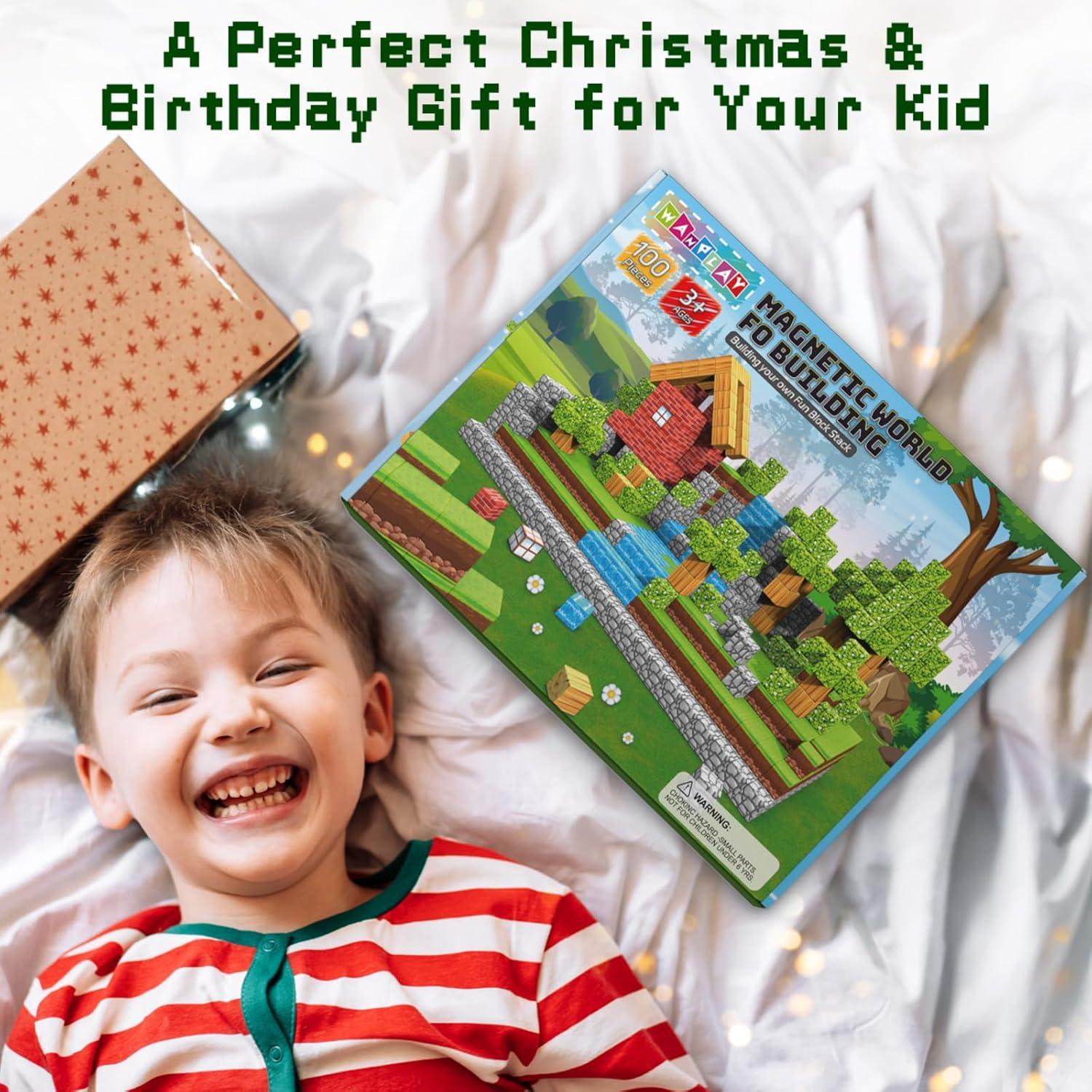 100 Bloques Magnéticos Wanplay 1 Pulgada para Niños 3-12 Años