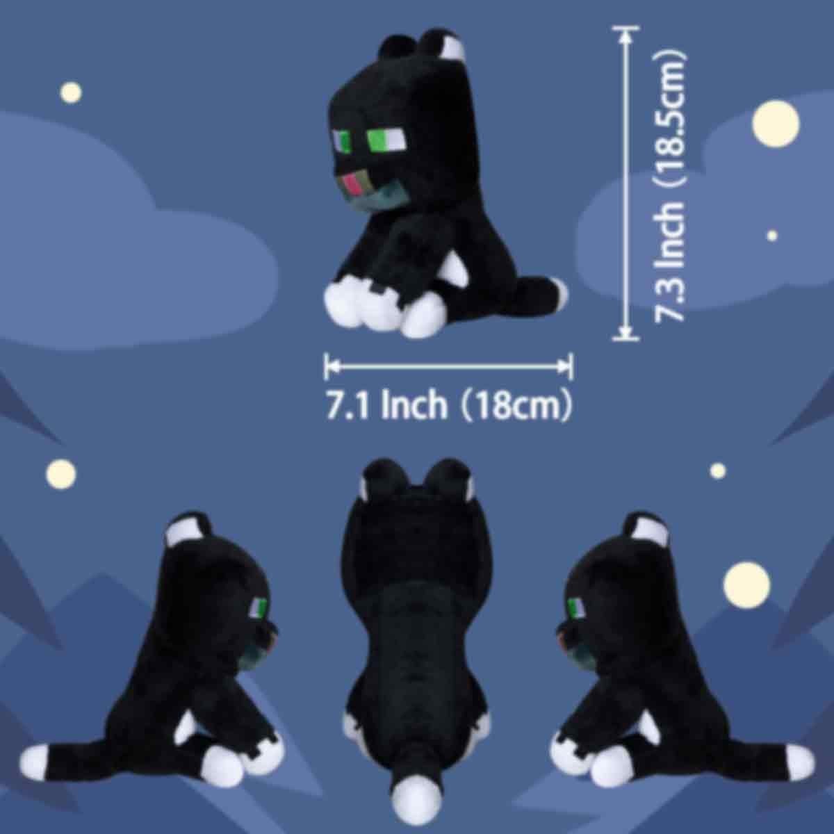 Peluche de Gato Negro ZEKLZD 18.5 cm Suave y Decorativo