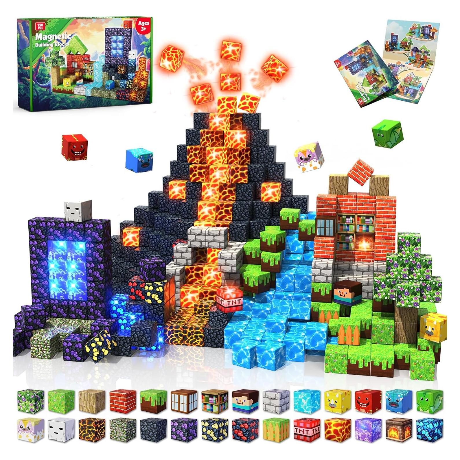 150 Bloques Magnéticos de Luz Magneverse - Juguetes para Niños 3+