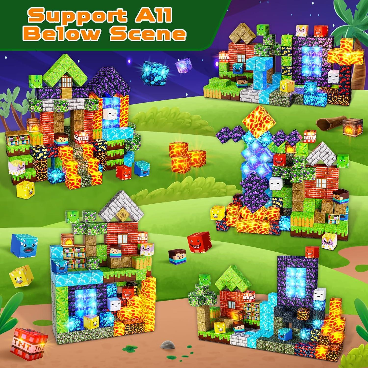 150 Bloques Magnéticos de Luz Magneverse - Juguetes para Niños 3+